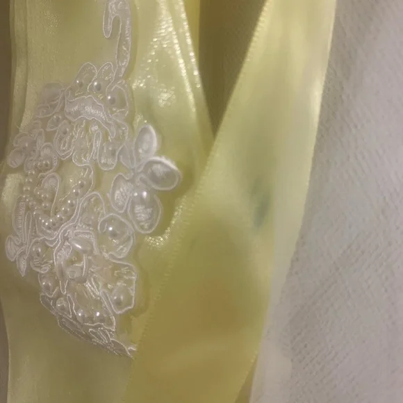 Vintage Kids Beaded Yellow and White Dress - Picture 7 of 12